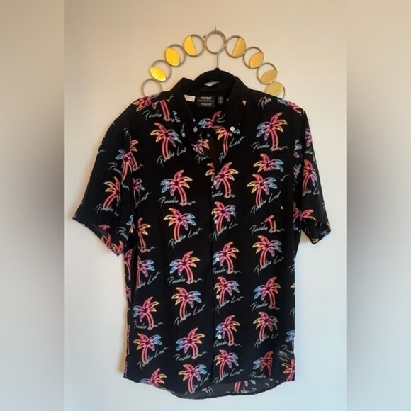 Wesc Other - WESC Vaporwave Black Background Rainbow Neon Palm Trees Unisex Mens S Womens M
